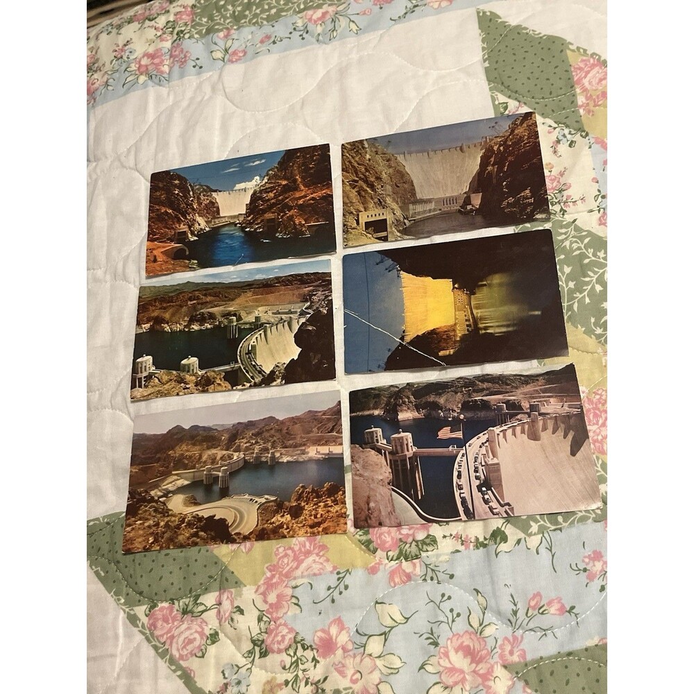 6 Hoover Dam Postcards